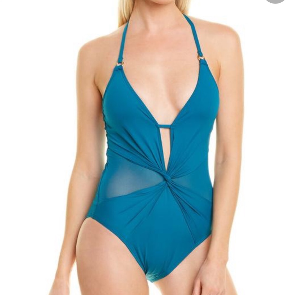La Blanca
Mesh Halter One-piece Bathing Suit